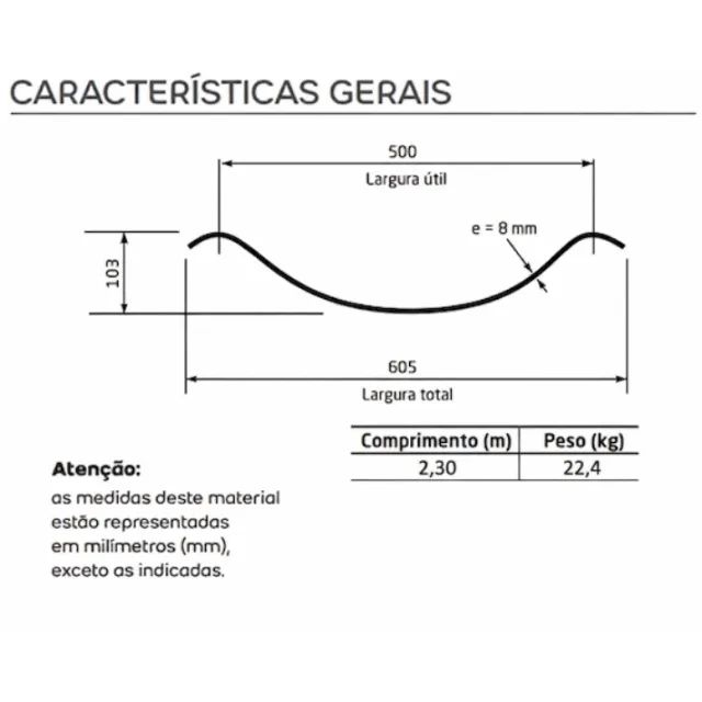 12 Telha Canaletão Fibrocimento Estrutural Onda 50 - 2,30m (8mm) - Foto 3