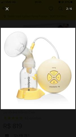 Extrator bomba de leite materno swing Medela