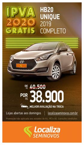 HYUNDAI HB20 2018/2019 1.0 UNIQUE 12V FLEX 4P MANUAL