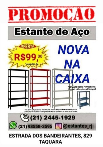 ESTANTE DE AÇO (Nova na caixa) A PARTIR de R$99,00* KIT MULTIUSO