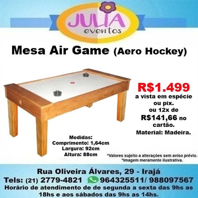 Mesa Aero Hockey Air Game Air Play Eventos Locação