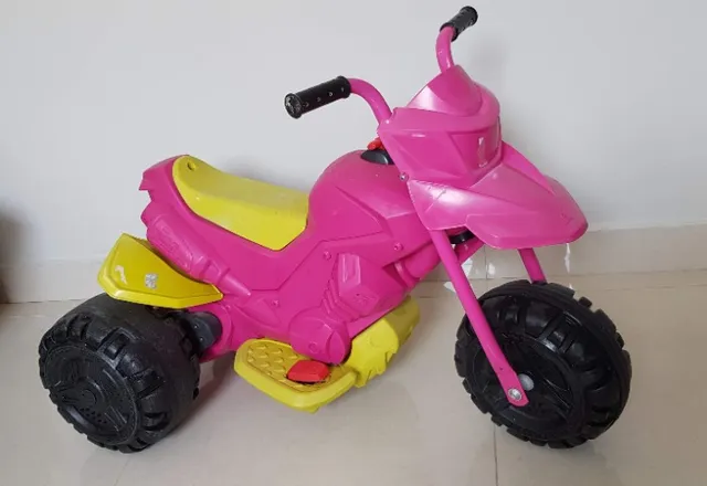 Motoca Moto Infantil Elétrica Menina Rosa 6v Até 25kg Grande