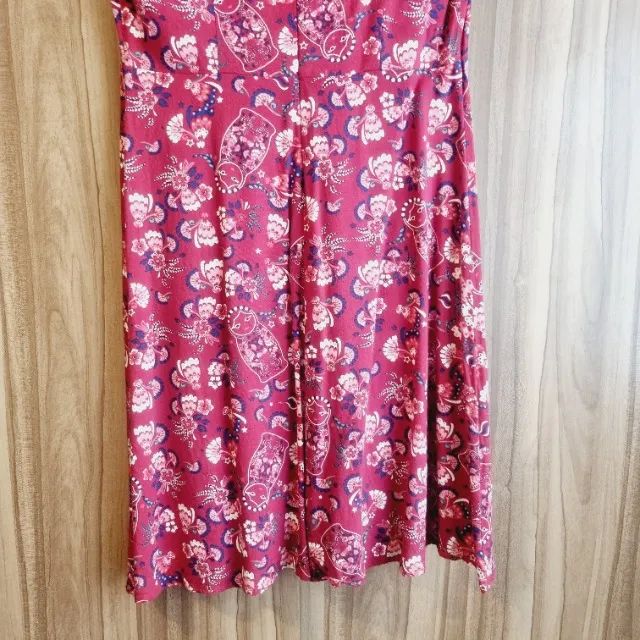 vestido hering vermelho floral tamanho p - Foto 6