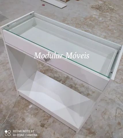 Balcão Cabideiro Vidro Superior e Gaveta - Foto 2