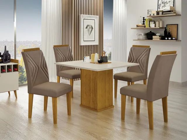 Mesa de jantar Napoli com 4 cadeiras L2227m