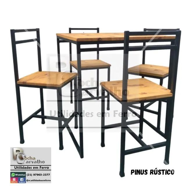 Kit Mesa 60x60 e 4 Cadeiras. Sob Encomenda.  - Foto 2