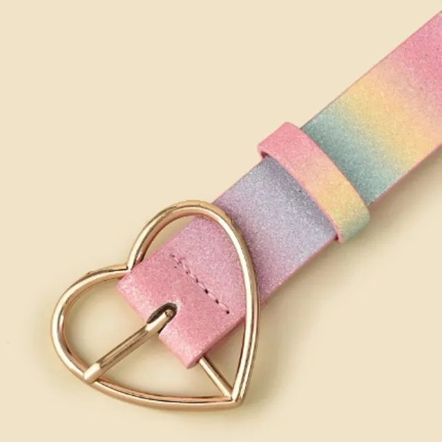 Cinto Fivela de Coração Cinto Arco-Íris - Foto 2