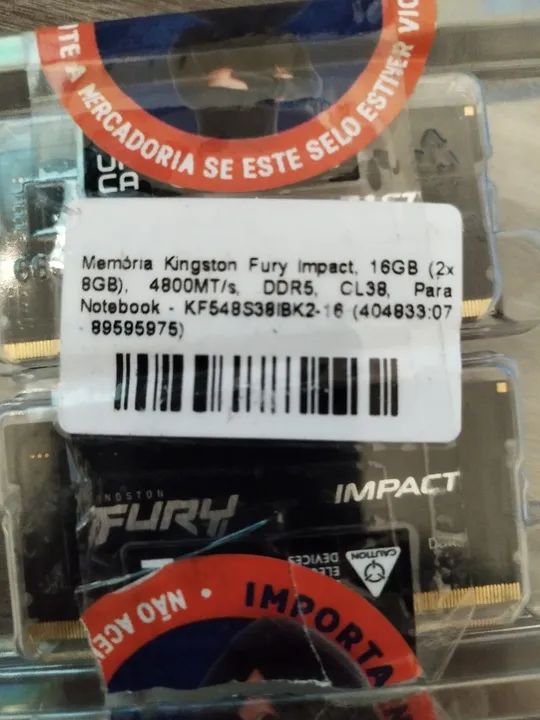 Kingston Fury DDR5 16GB 4800MHz - Memória RAM para PC - Foto 2