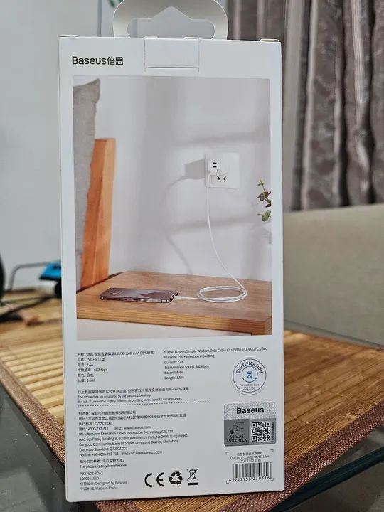 Kit de Cabo de Dados Baseus para iPhone (2 Peças) - Novo - Foto 4