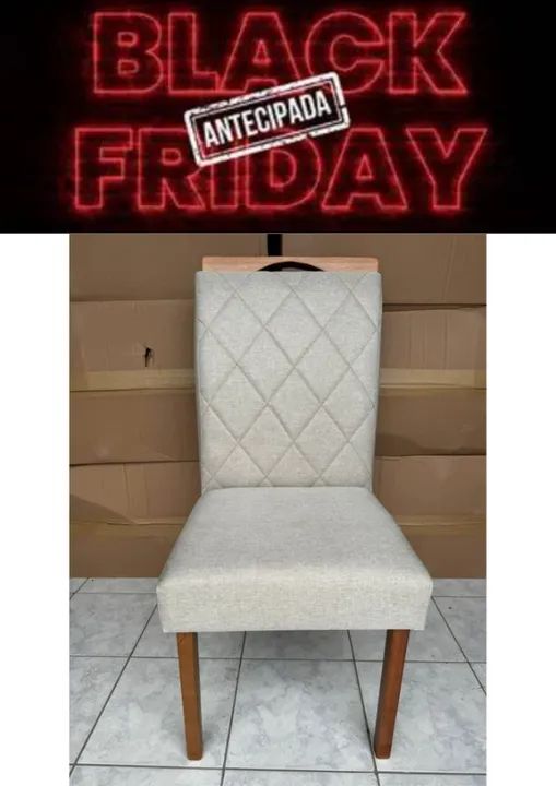 Cadeira de Madeira Tecido de Linho