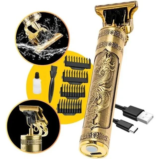 Maquina Barbear Cabelo Profissional Dourada Dragão Sem Fio - Foto 5