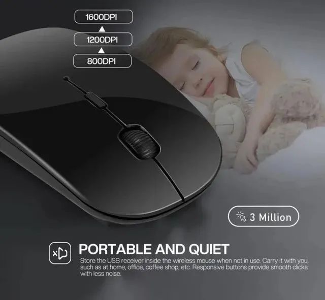 Mouse Sem Fio, Portátil Ergonômico - Foto 3