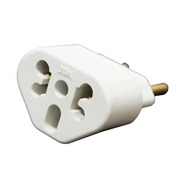 Adaptador De Tomada Saída 2p+T 10a/20a 250v Entrada 2 Pinos 10a - Foto 2