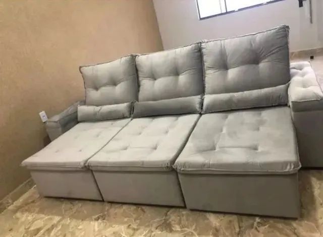 Sofá retrátil  reclinável  3 módulos (pronto entrega )