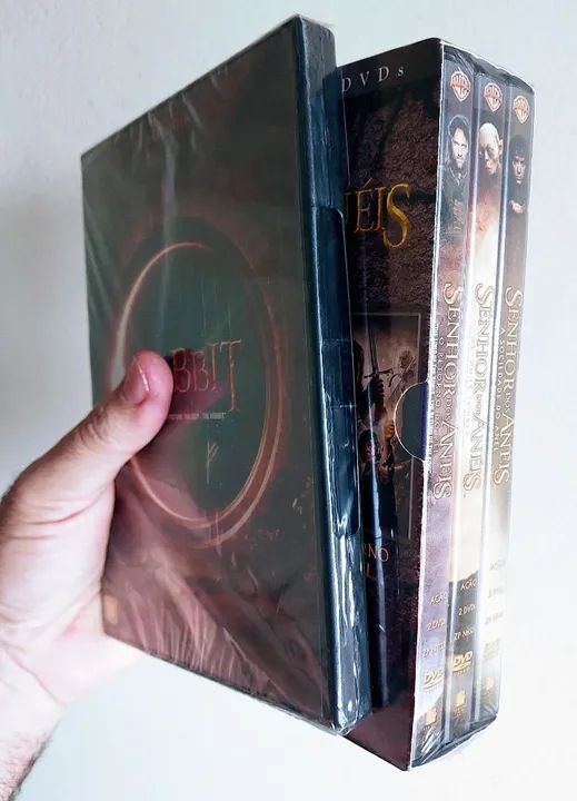 Dvd A Trilogia Senhor dos Anéis e Hobbit - Lacradoe Original  9 Discos (RARIDADE ) - Foto 2