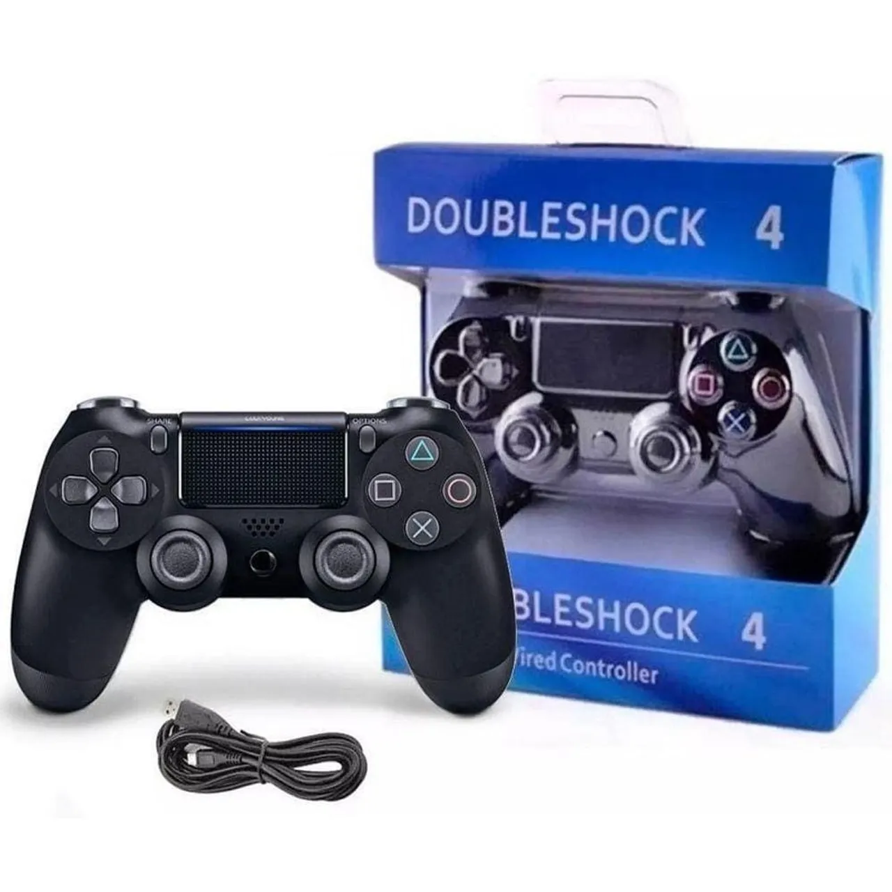 Controle Sem Fio Para Ps4 Pc Gamer Smart Tv Gamepass Android Play 4 Cor Preto<br><br><br><br>
