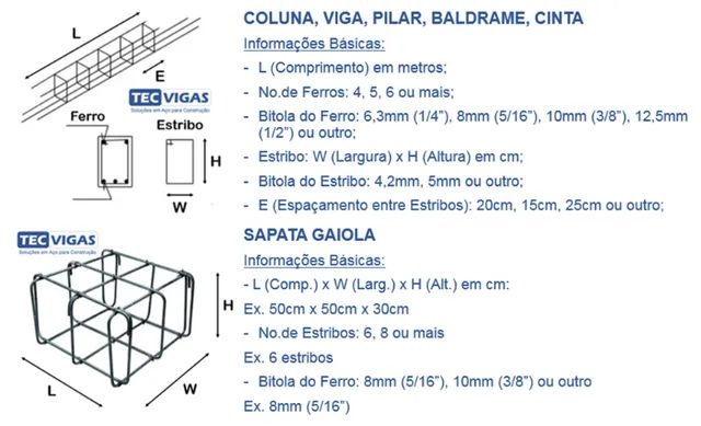 Ferragens Armadas, Ferro Armado, Colunas, Vigas, Sapatas, Aço p/ Construção - Foto 2