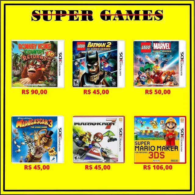 Jogos 3DS em até 6x sem juros, Loja física desde 2004, Próximo ao Metrô. 