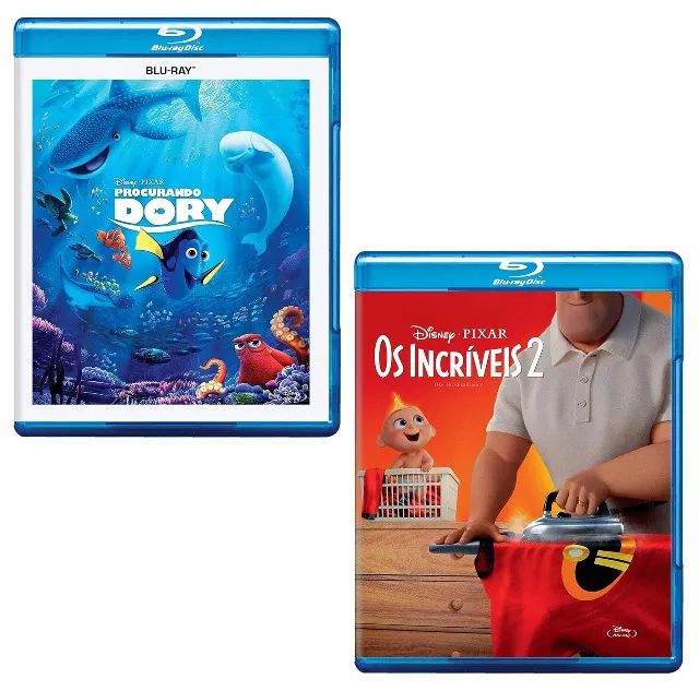 Kit 2 Filmes Blu-ray - Procurando Dory e Os Incríveis 2 - Bluray
