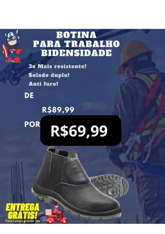 Botina para trabalho promoção