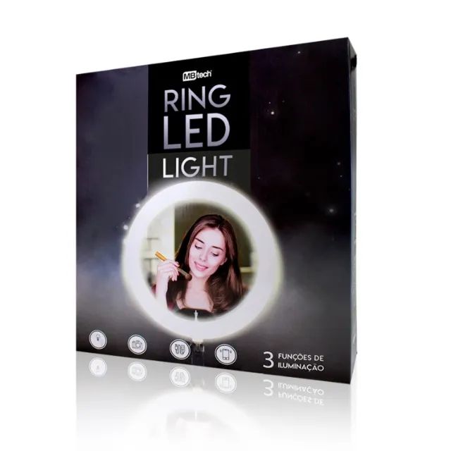 Ring Light 25,4cm 5w Usb Led Mbtech 3 Funções Mb8437 - Foto 3