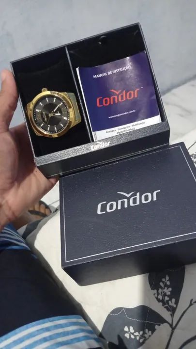 Relógio Condor Masculino Dourado - Novo