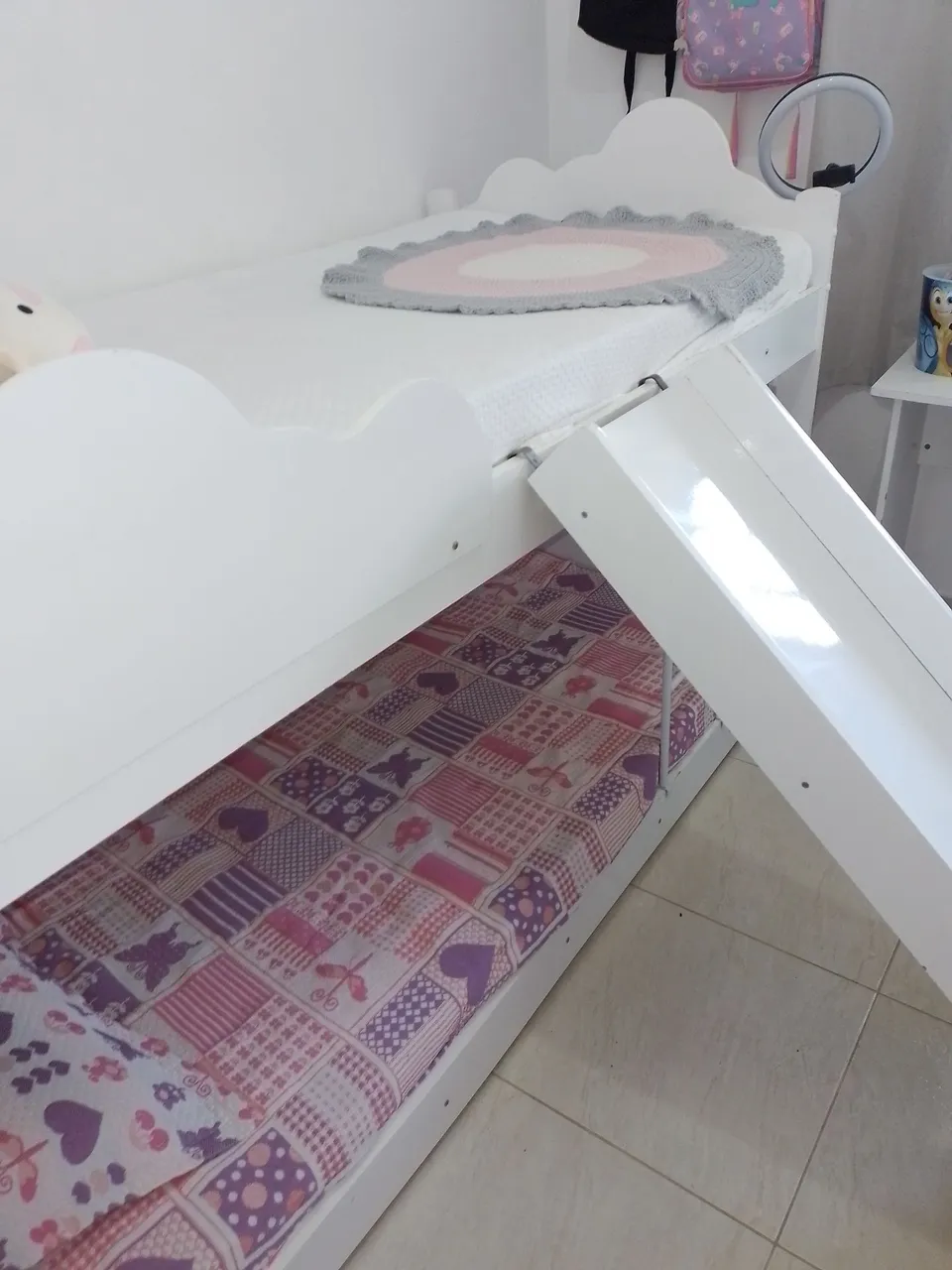 Cama Infantil com Escorregador e Cama Auxiliar