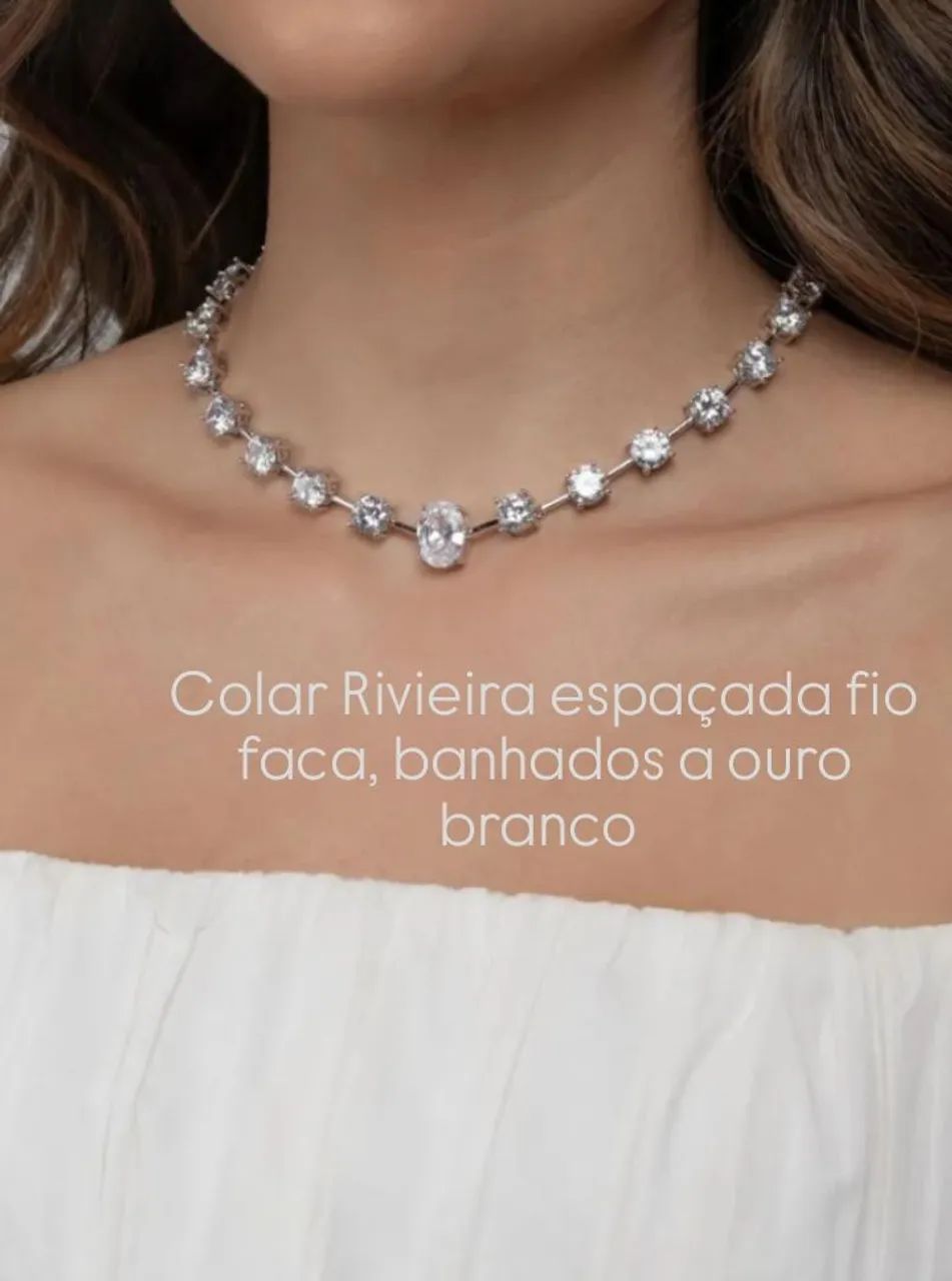 Kit Riviera Coração Swarovski Banho Ouro 18k - Foto 3