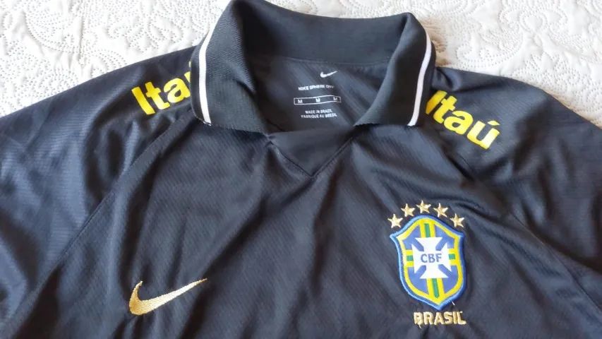 Camisa Seleção Brasileira Nike Treino - Tamanho M - Preta - Foto 2