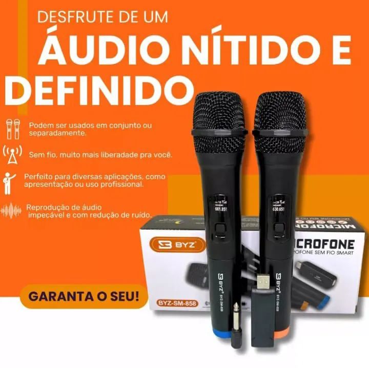 Microfone sem fio duplo - Foto 2