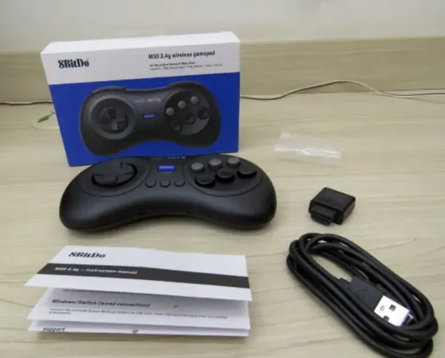 Controle sem fio para mega drive 2.4g 8bitdo + dongle