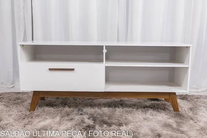 Rack branco retrô 1.35 para tv de até 55? - ENTREGA HOJE !!! 