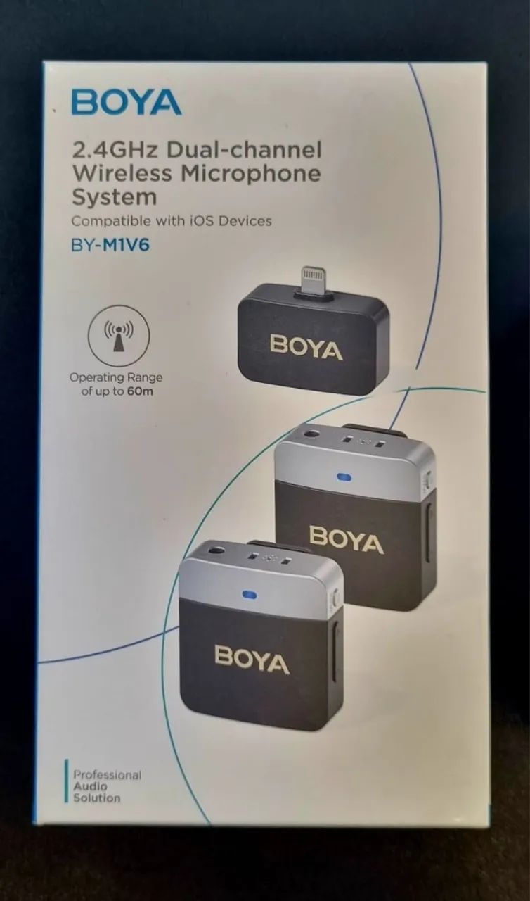 Microfone Boya Lapela Duplo Iphone 