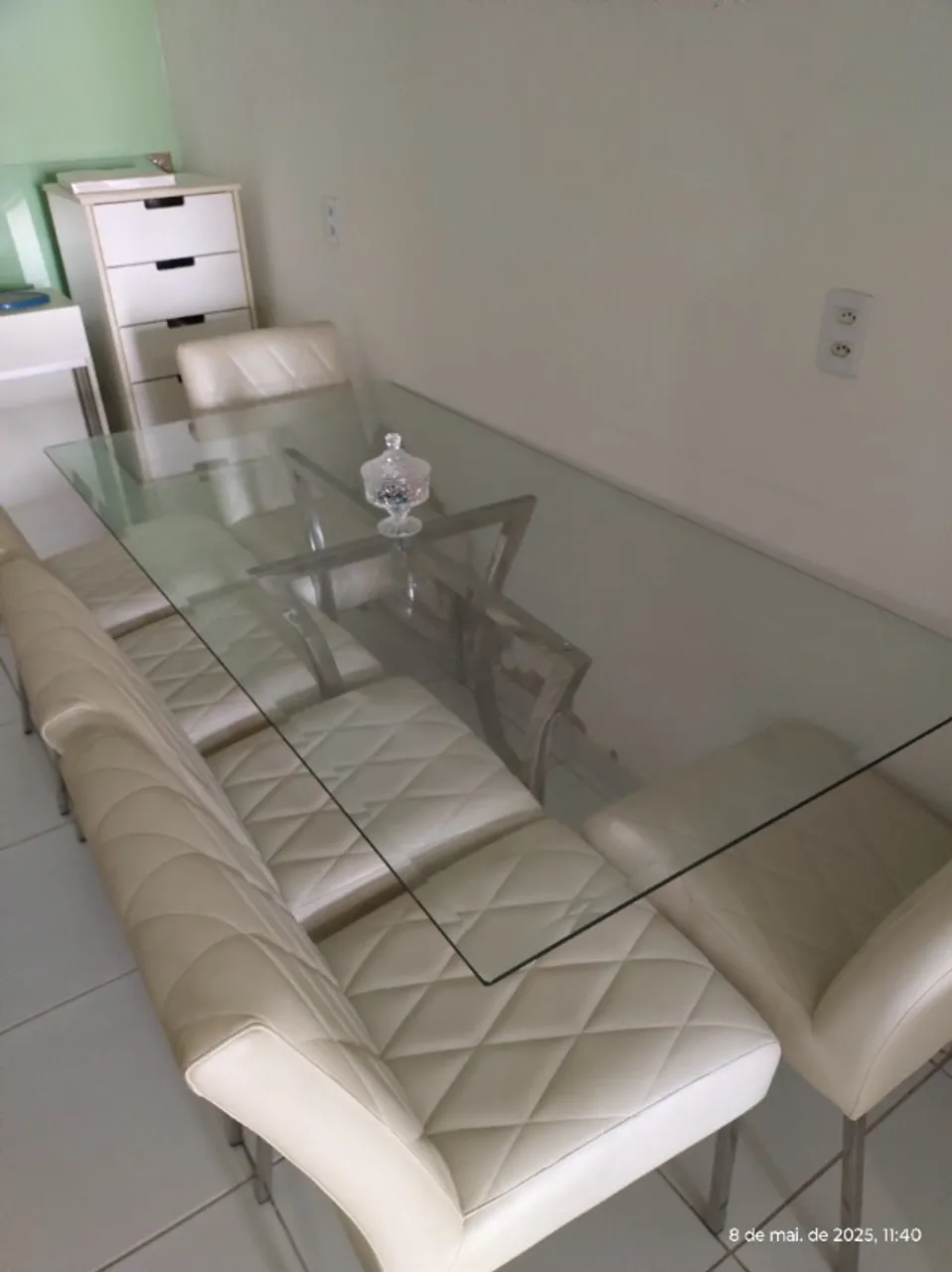 Mesa Vidro Jantar 6 Lugares