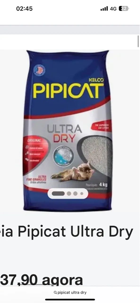 Areia Pipicat Ultra Dry - 4kg