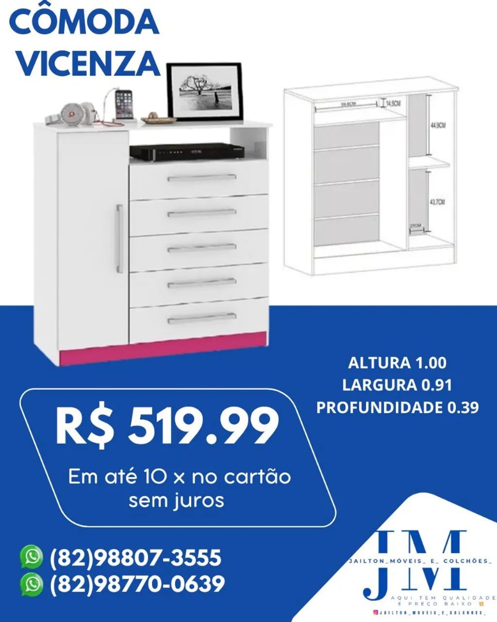 MEGA PROMOÇÃO CÔMODA VICENZA  - Foto 2