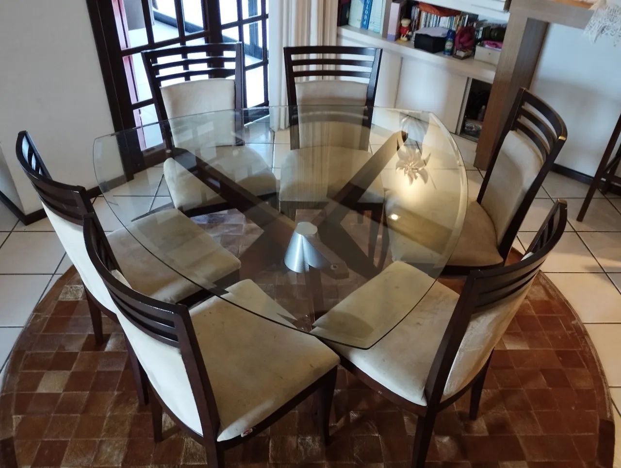 Mesa de Jantar  de Vidro com 6 Cadeiras64307305654146122