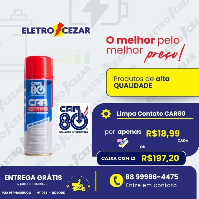 LIMPA CONTATO CAR 80 - O MELHOR CUIDADO PARA O SISTEMA ELÉTRICO DO SEU VEÍCULO