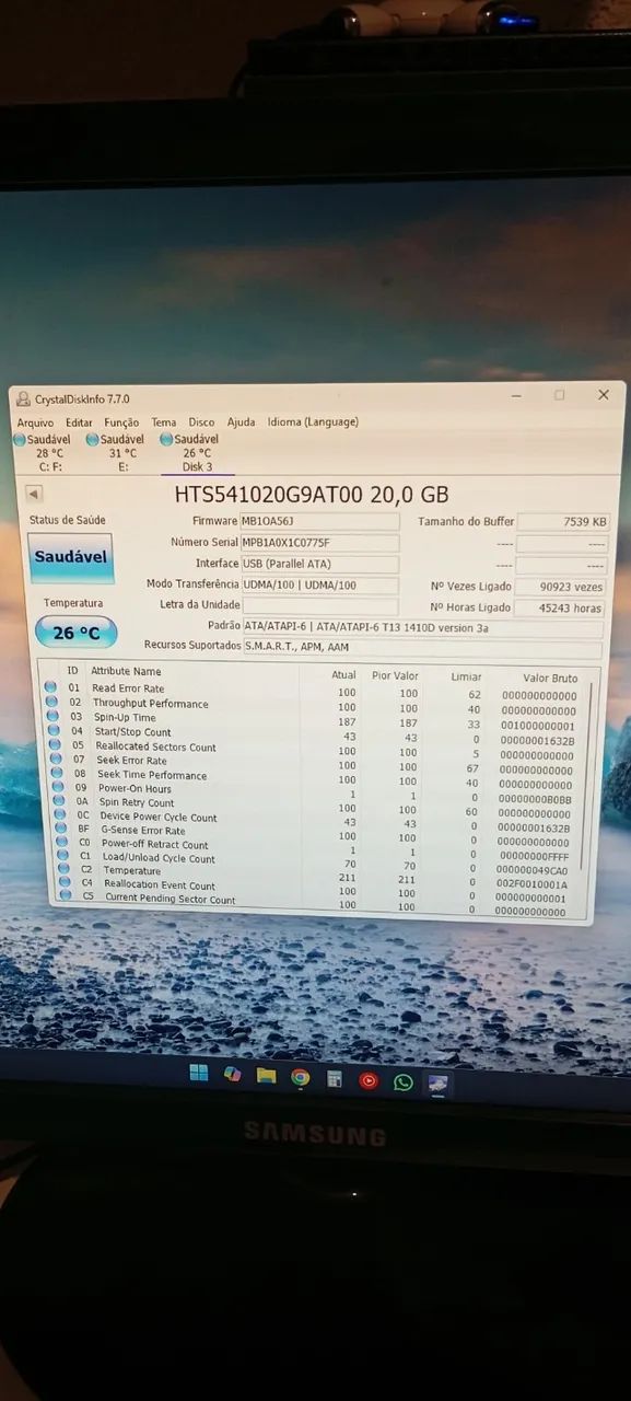 Hd Hitachi hts5410 20gb ide