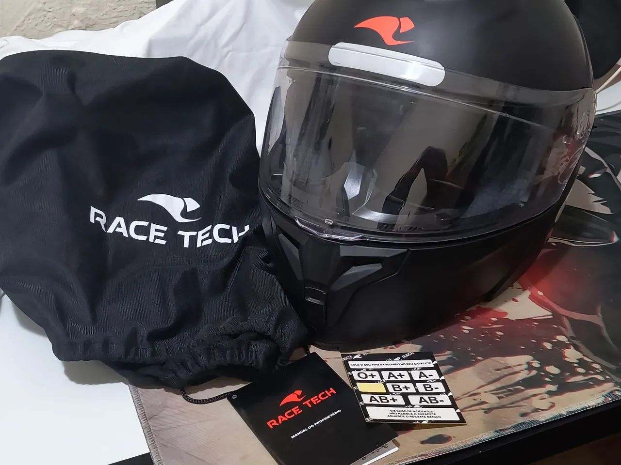 Capacete RACE TECH TM58 - PRETO. NOVINHO. - Foto 3
