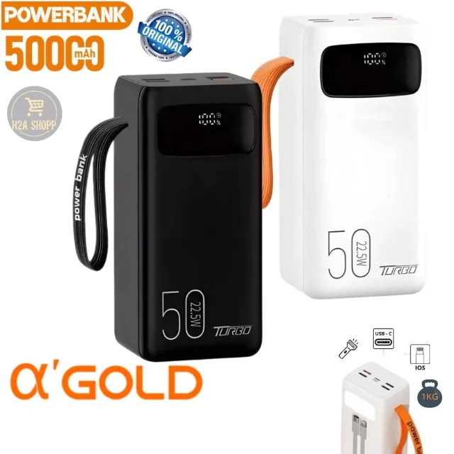 Carregador Power Bank 50000mah Portátil Turbo Rápido 22.5w Cor Preto