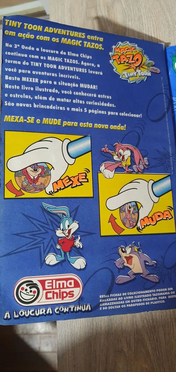 Álbum tazos original elma chips Magic Tazo Tiny Toon Adventures em bom estado Sem os tazos - Foto 2