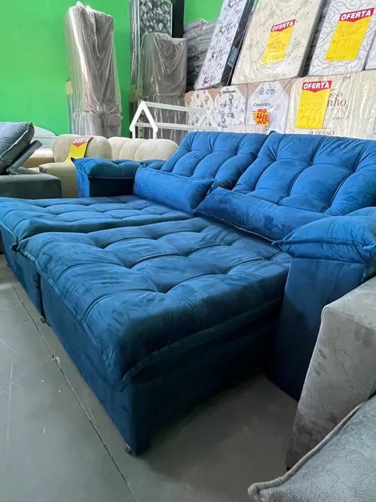 Sofá retrátil reclinável 2.30m Ipanema Veludo - Foto 4
