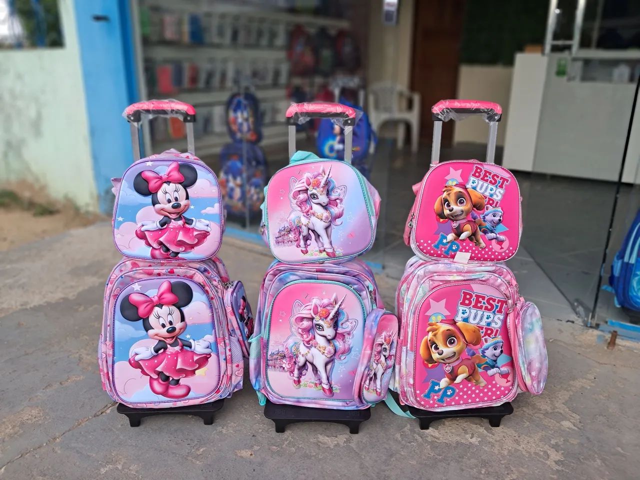 Kit Mochila de Rodinha feminino 