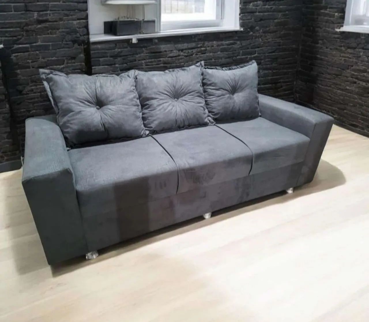 Promoção Sofá 3 lugares com almofadas  - Foto 4