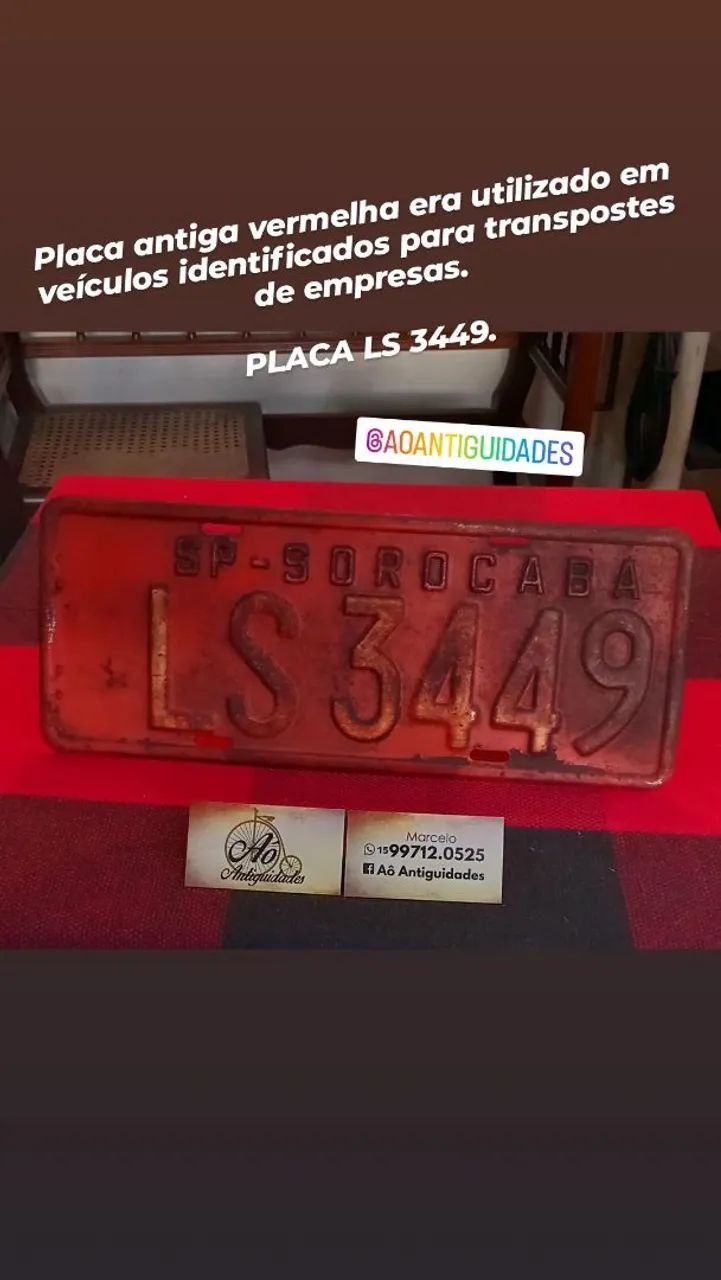 Placa antiga 