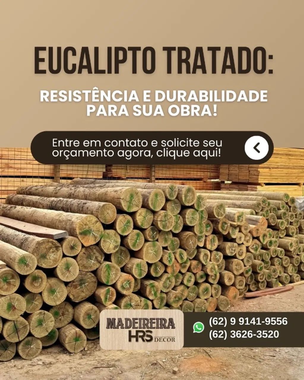 Estacas Mourões e Eucalipto Tratado Extra - Melhor Preço de Goiânia - Foto 3