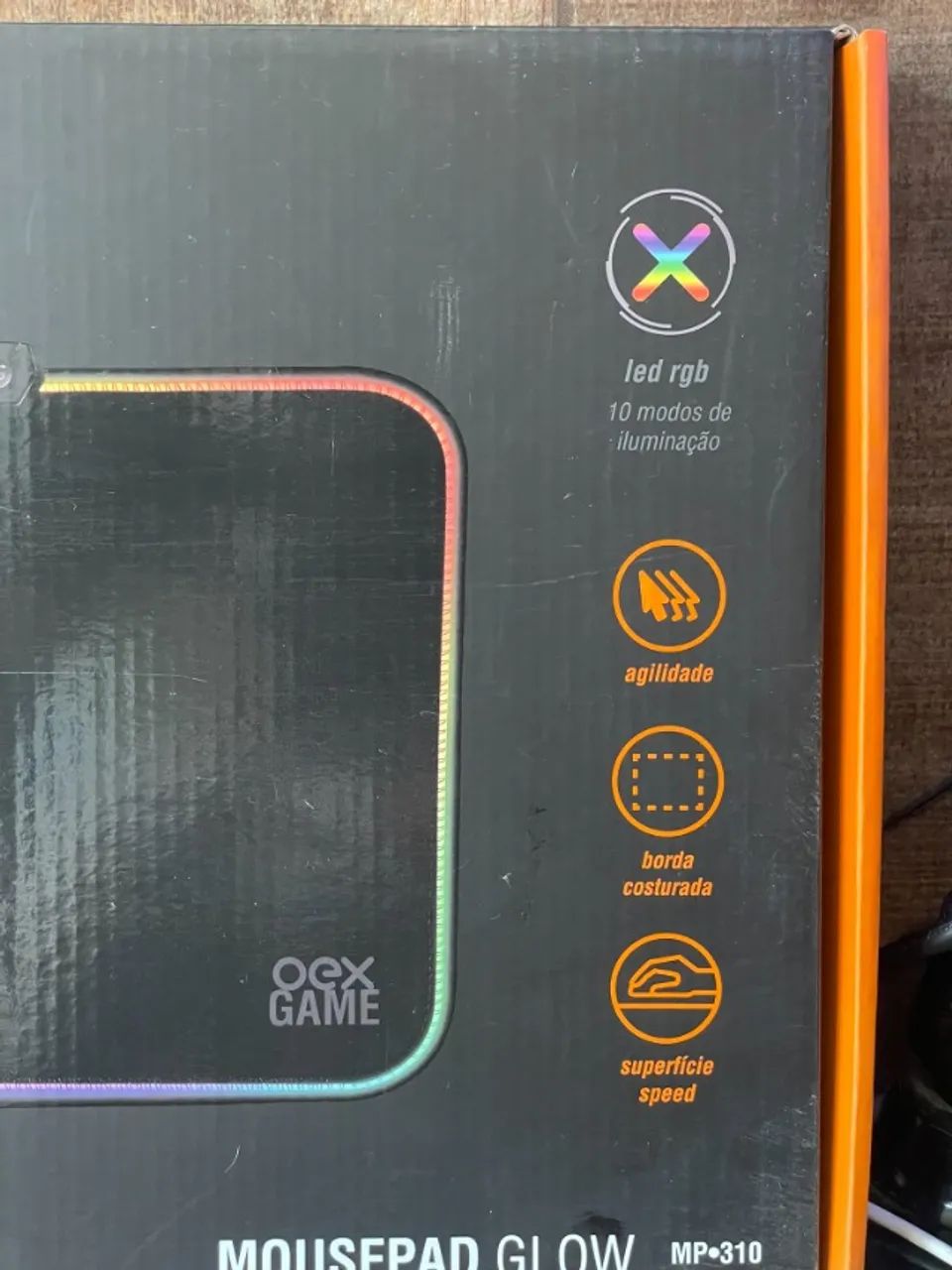 Mousepad Gamer com LED (353x256mm) 