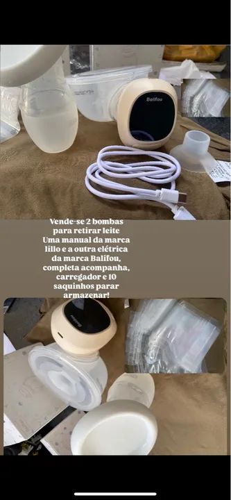 Cadeirinha, banheira e bomba de leite 