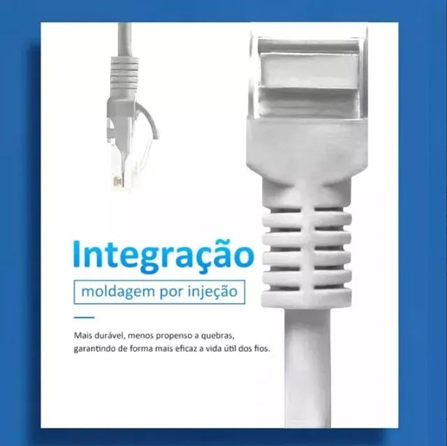 Cabo Rede Cat6 15 Metros Branco 1000 mbps Interno Externo RJ-45 - Foto 5
